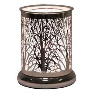 White And Silver Touch Sensitive Tree Silhouette Aroma Lamp Set