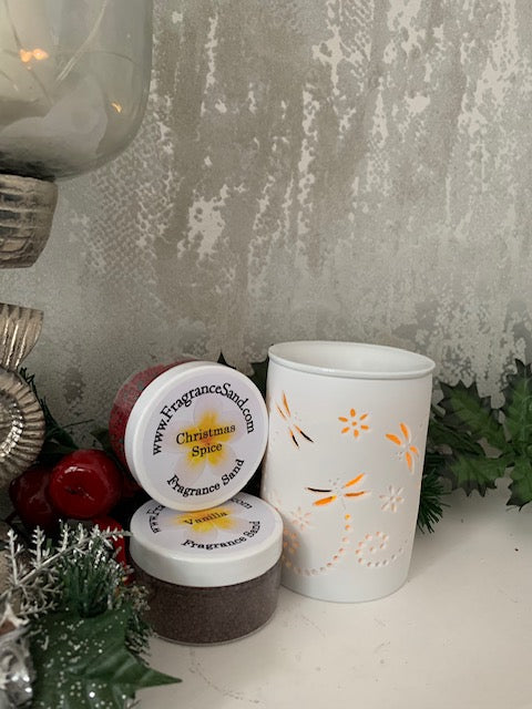 White Dragonfly Burner Gift Set