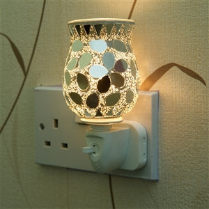 Plug-In Glass Mosaic Sand Warmer - Silver Tulip Set